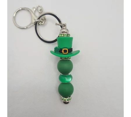 Lucky Hat Silicone Bead Keychain