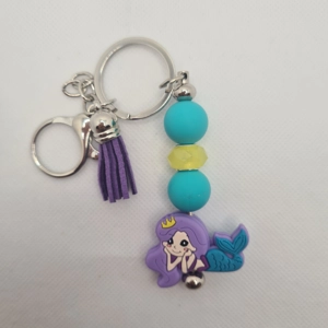 Mermaid Silicone Bead Keychain