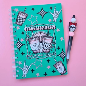 Overcaffeinated and Dead Inside Notebook and Pen Bundle