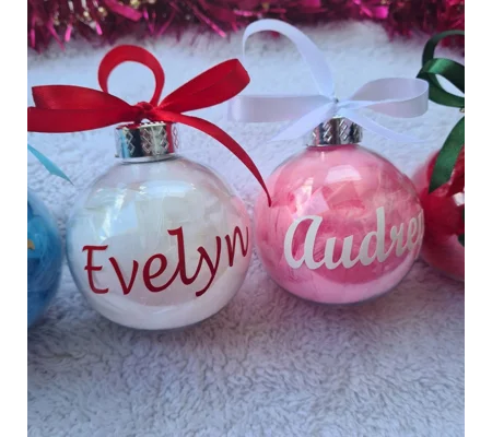 Personalised Feather Baubles