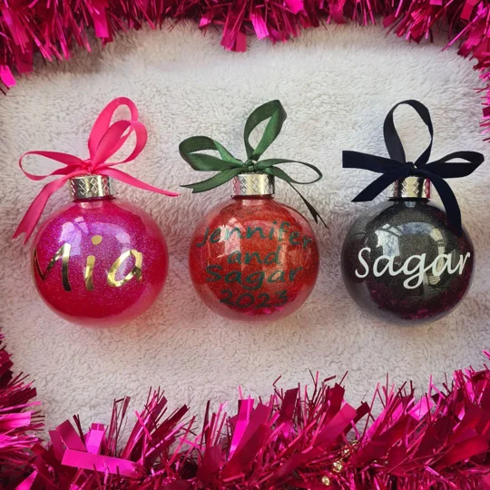 Personalised Glitter Baubles