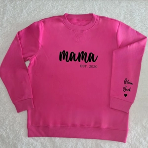 Dark Pink Personalised Mama Sweatshirt