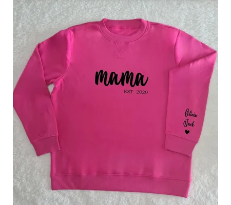 Dark Pink Personalised Mama Sweatshirt