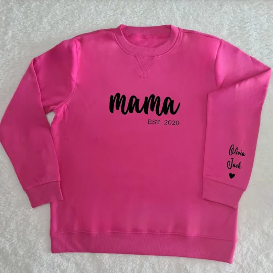 Dark Pink Personalised Mama Sweatshirt