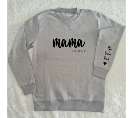 Grey Personalised Mama Sweatshirt