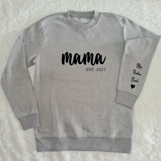 Grey Personalised Mama Sweatshirt