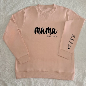 Light Pink Personalised Mama Sweatshirt