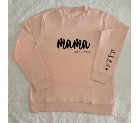 Light Pink Personalised Mama Sweatshirt