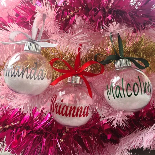 Personalised Snow Baubles