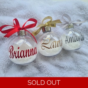 Personalised Snow Baubles