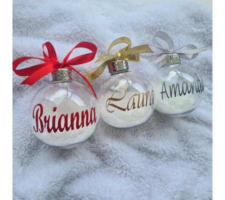 Personalised Snow Baubles