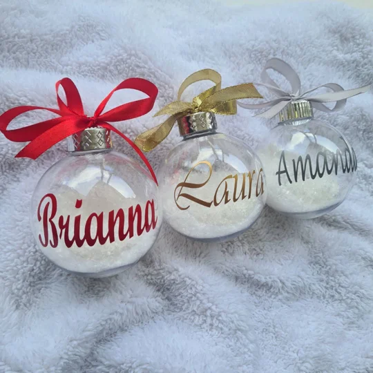 Personalised Snow Baubles