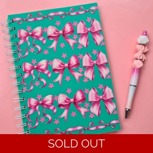 Pink Bow Notebook and Pen Bundle