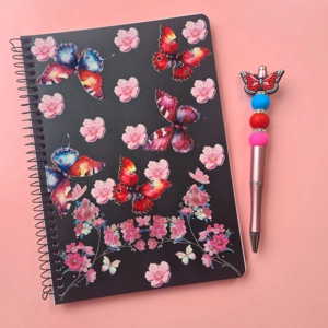 Pink Butterflies Notebook and Pen Bundle