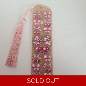Pink Cherry Bow Bookmark
