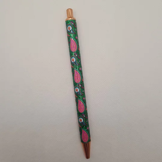 Pink Leaves Metal Pen