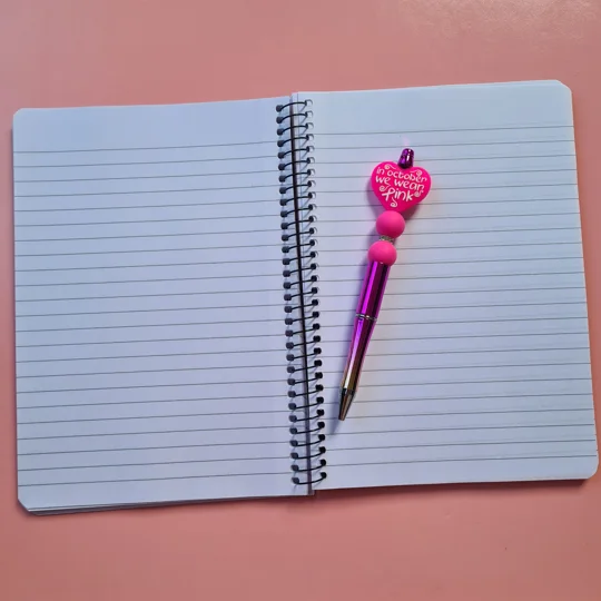 Pink Ribbon Notebook and Pen Bundle