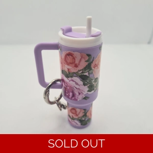 Pink Roses Mini Tumbler Keychain