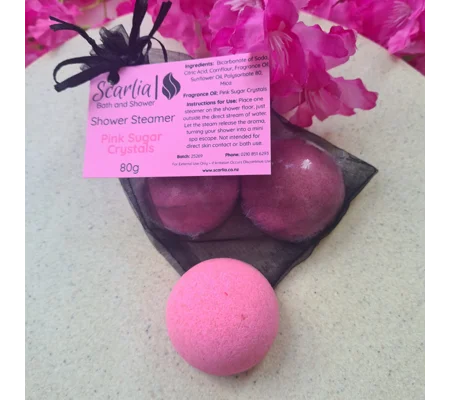 Pink Sugar Crystals Shower Steamers 80g