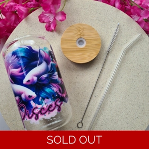 Pisces Star Sign Glass Cup