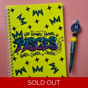 Pisces Star Sign Notebook and Pen Bundle