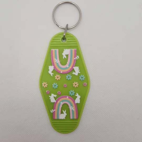 Rainbow Bunny Keychain