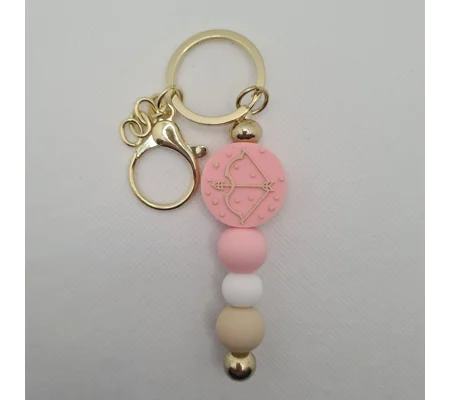 Sagittarius Star Sign Silicone Bead Keychain