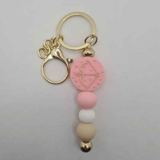 Sagittarius Star Sign Silicone Bead Keychain
