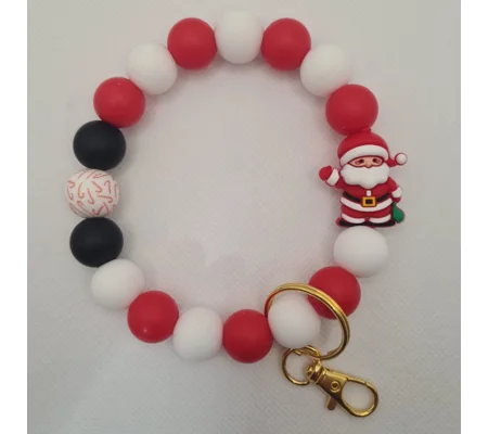 Santa Silicone Bead Wristlet
