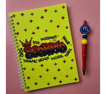 Scorpio Star Sign Notebook and Pen Bundle