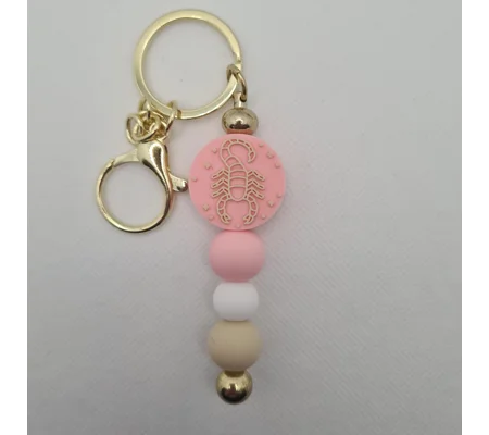 Scorpio Star Sign Silicone Bead Keychain