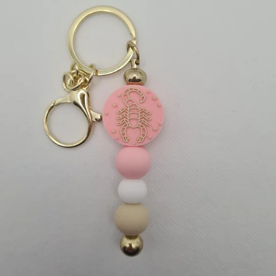 Scorpio Star Sign Silicone Bead Keychain