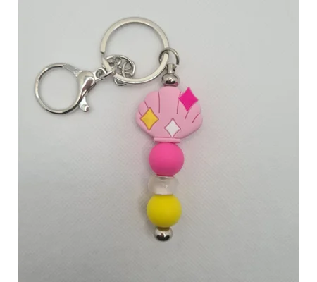 Seashell Silicone Bead Keychain
