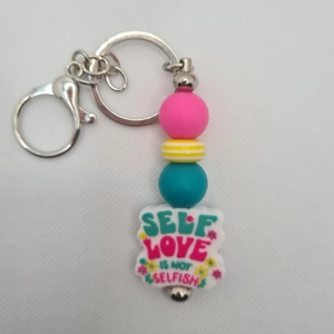 Self Love Is Not Selfish Silicone Bead Keychain