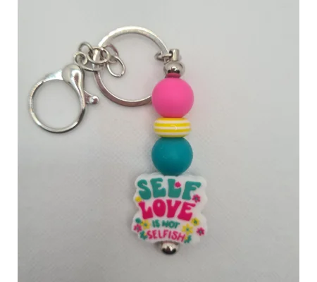 Self Love Is Not Selfish Silicone Bead Keychain