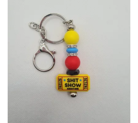 Shit Show Ticket Silicone Bead Keychain