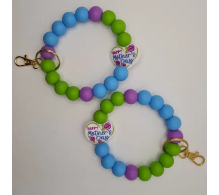 Happy Mother's Day Silicone Bead Wristlet