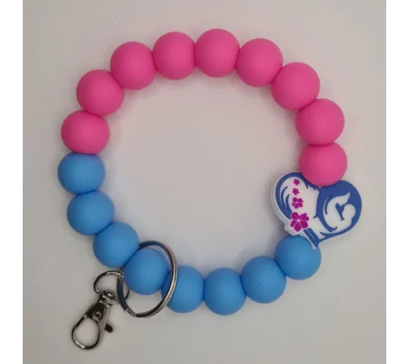 Mother and Baby Silhouette Silicone Bead Wristlet