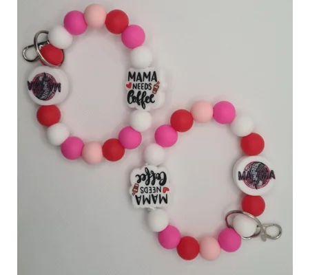 Pink Mama Silicone Bead Wristlet