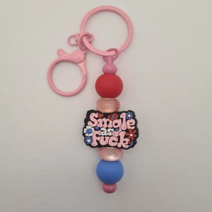 Single As Fuck Silicone Bead Keychain