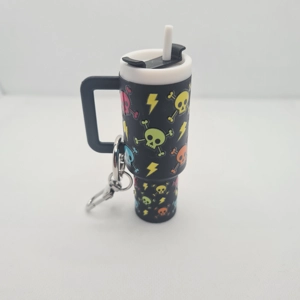 Skull and Crossbones Mini Tumbler Keychain
