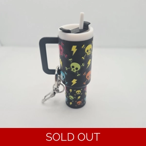 Skull and Crossbones Mini Tumbler Keychain