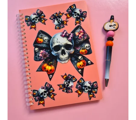 Skull Bow Notebook and Pen Bundle