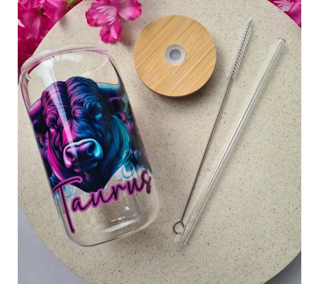 Taurus Star Sign Glass Cup