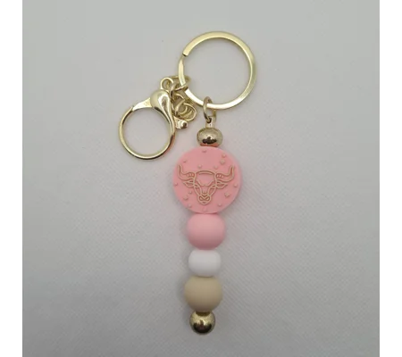 Taurus Star Sign Silicone Bead Keychain