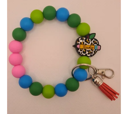 Teacher Apple Silicone Bead Wristlet