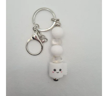Toilet Roll Silicone Bead Keychain