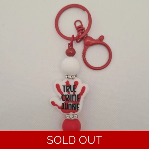 True Crime Junkie Silicone Bead Keychain