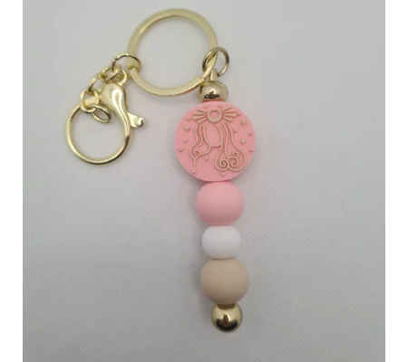 Virgo Star Sign Silicone Bead Keychain