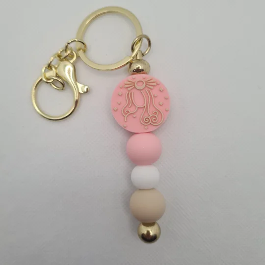 Virgo Star Sign Silicone Bead Keychain